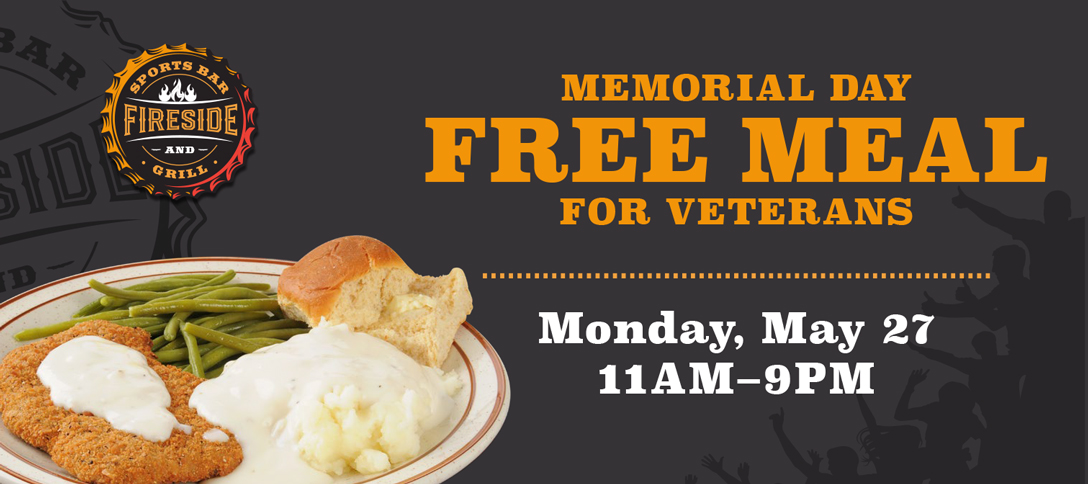 Memorial Day FREE MEAL For Veterans