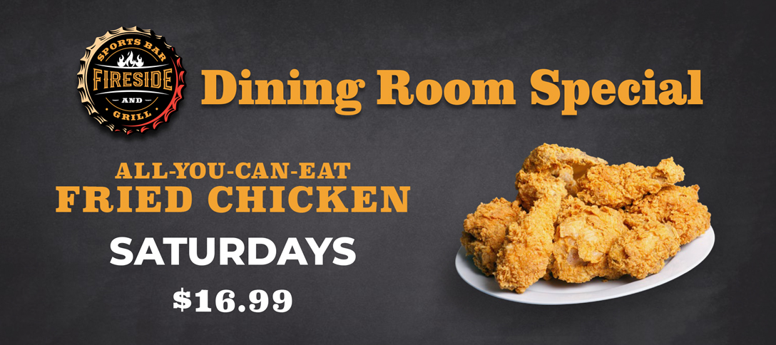 Fireside Dining Room Special Wings-Pork Saturdays - May 2026